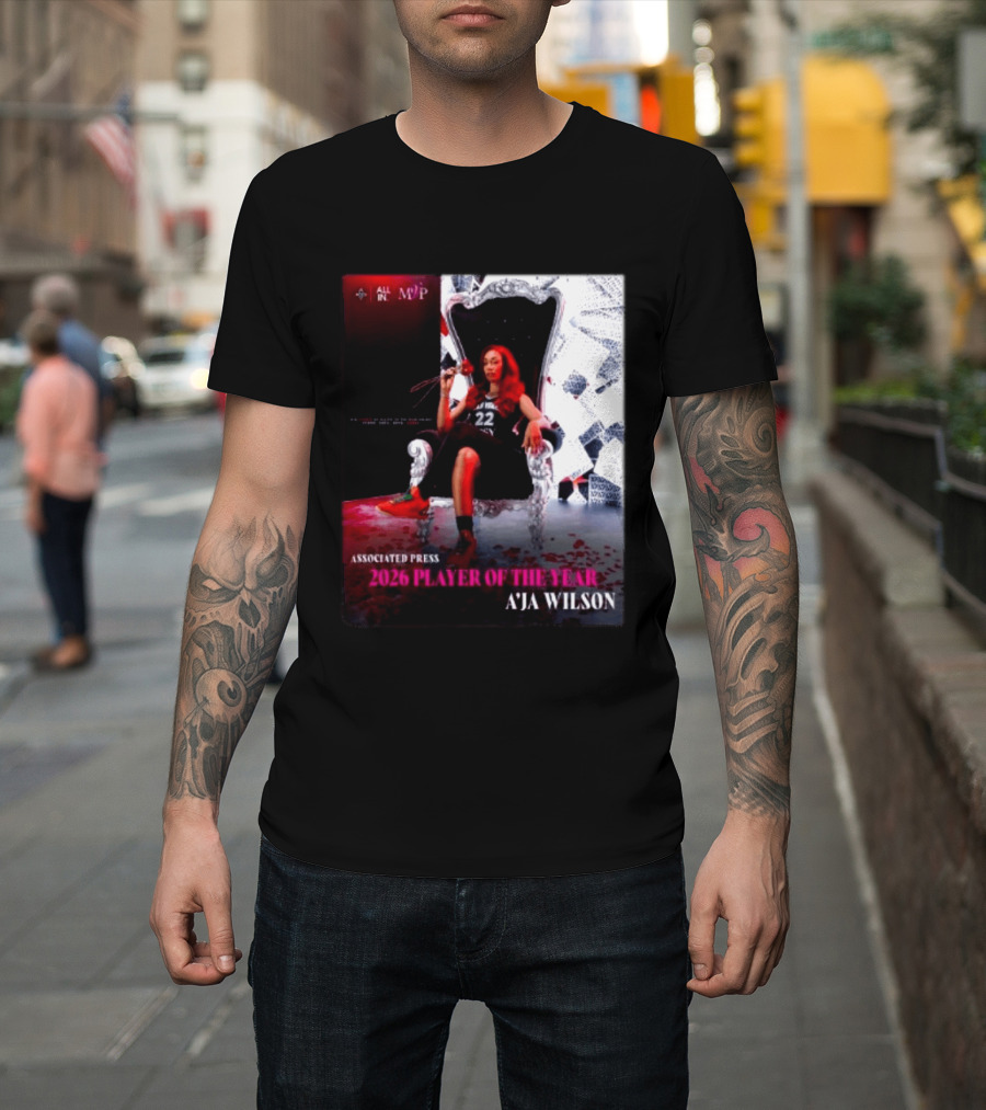 Las Vegas Aces A'ja Wilson 2026 Player Of The Year Associated Press MVP All T-Shirt