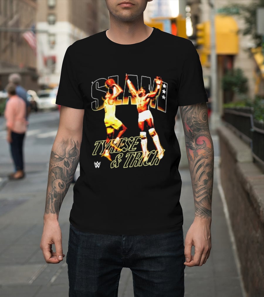 Slam Dunk Tyrese Haliburton Vs Trick Williams WWE Basketball Matchup T-Shirt