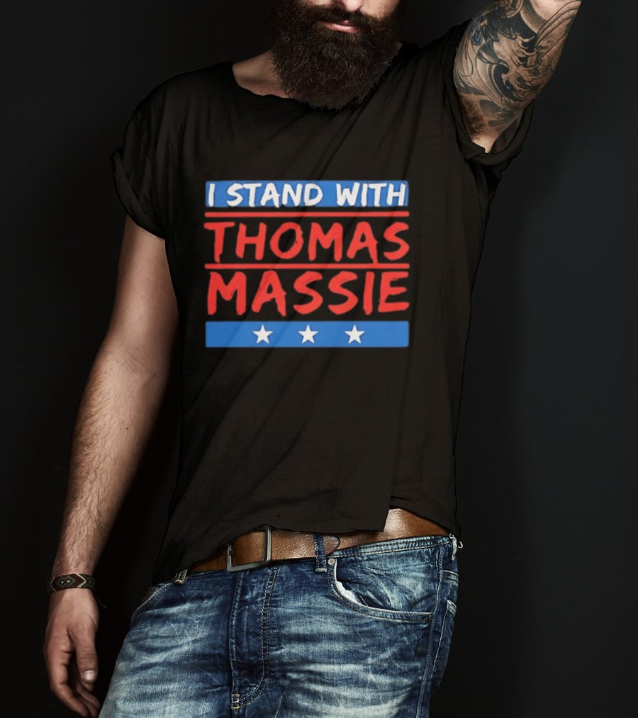 I Stand With Thomas Massie Stars Patriotic Support T-Shirt