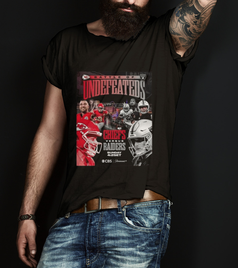 Kansas City Chiefs Vs Las Vegas Raiders Battle Of Undefeated 2026 NFL Showdown CBS Sunday 4:25ET T-Shirt