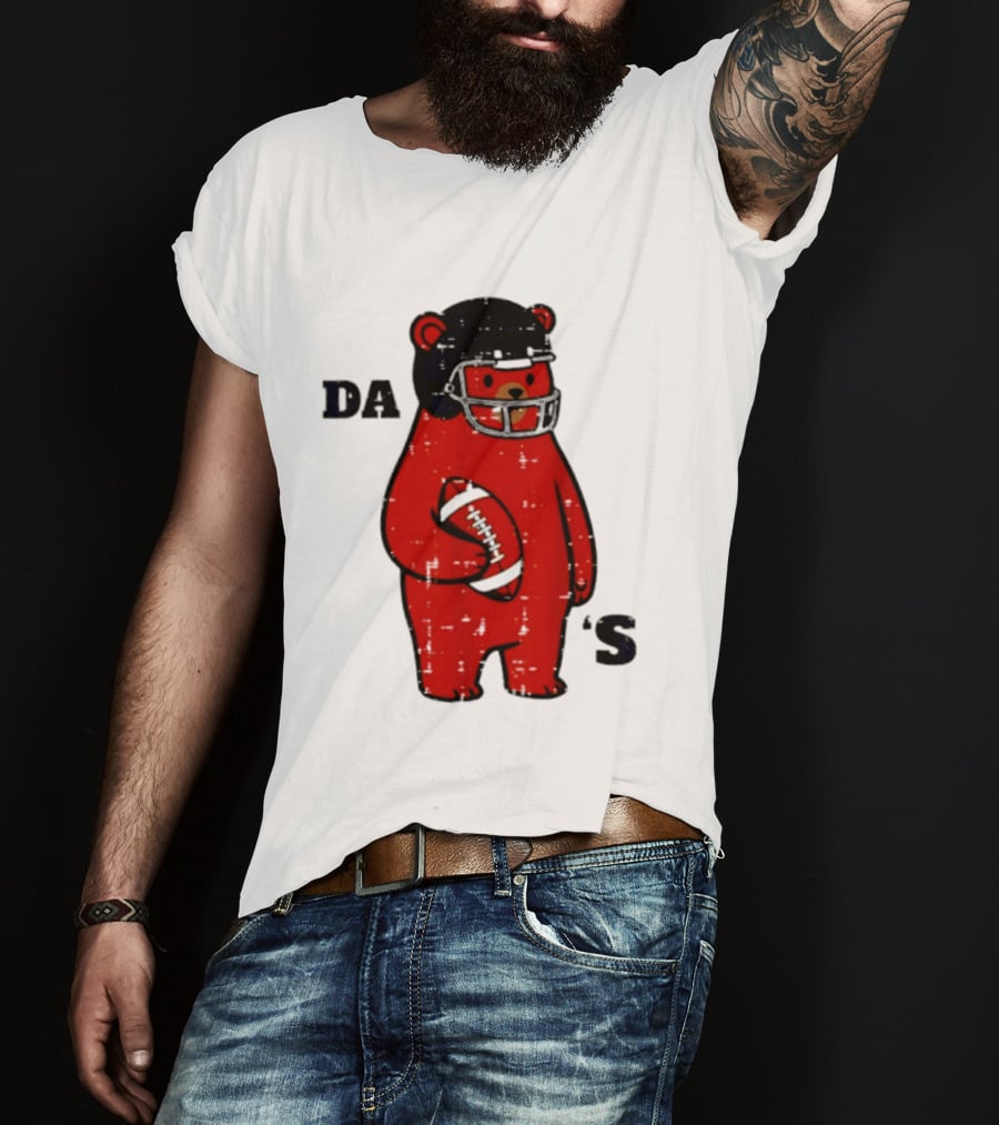 Da Bears Football Bear Helmet Holding Football T-Shirt