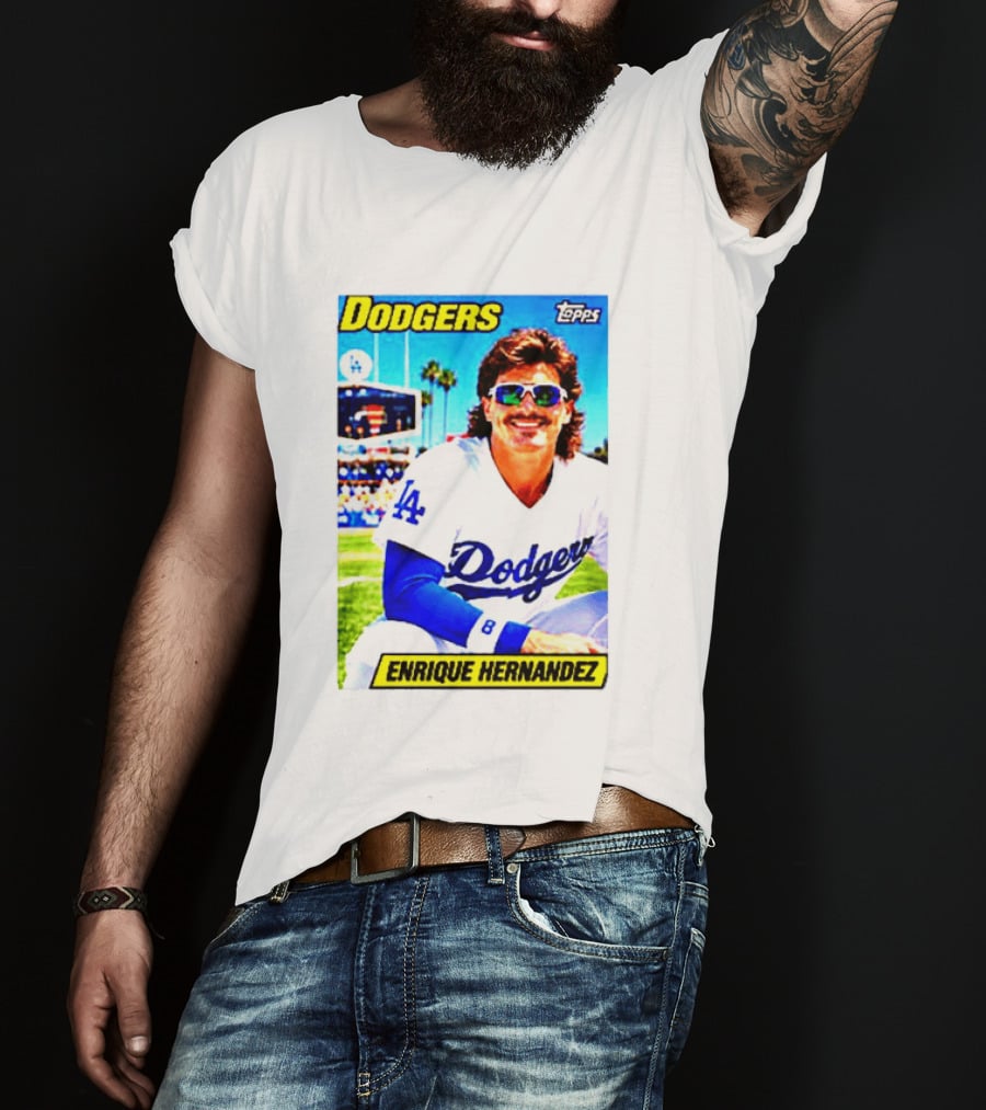 Dodgers Enrique Hernandez Topps Trading Card T-Shirt