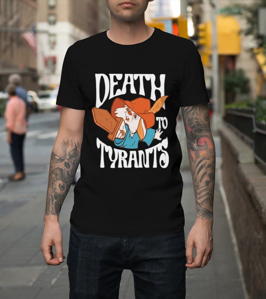 Skippy Rabbit Death To Tyrants Fearless Revolution Cartoon Rabbit T-Shirt