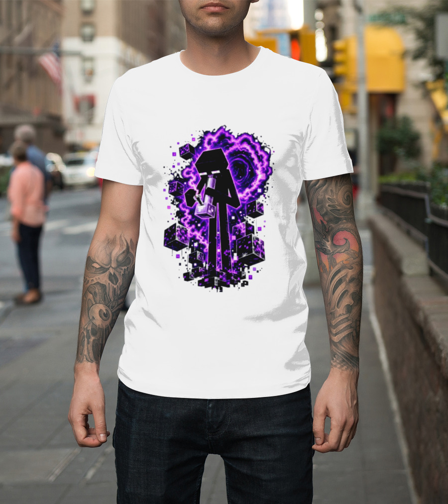 Enderman Purple Vortex Bong Villain Gaming T-Shirt