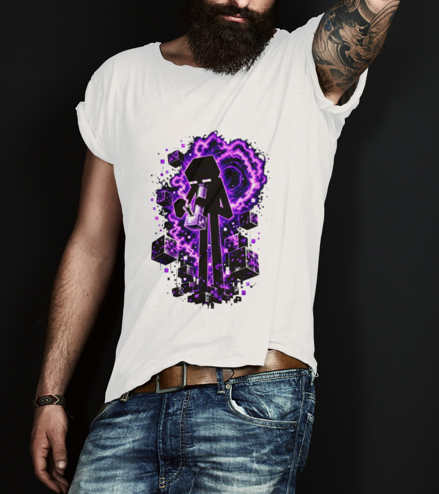 Enderman Purple Vortex Bong Villain Gaming T-Shirt