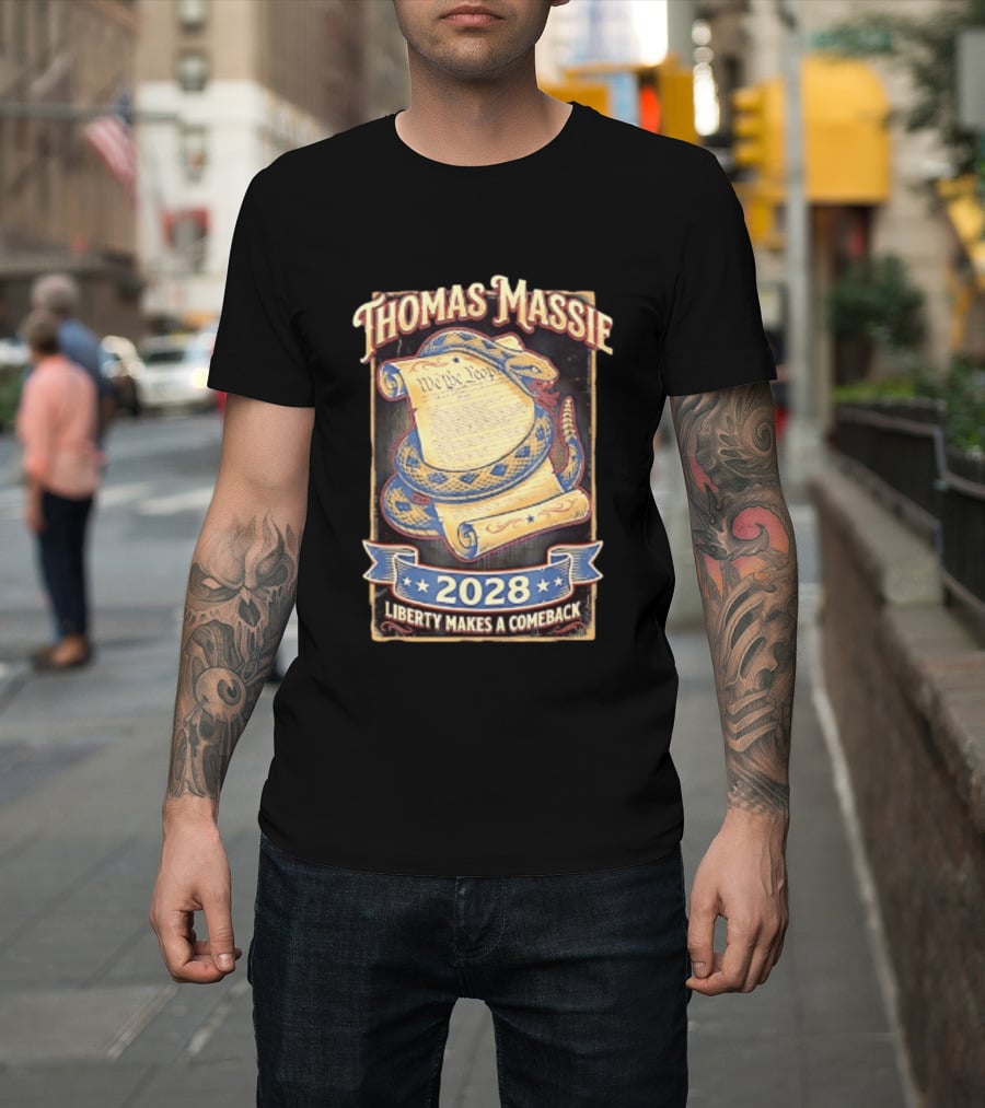 Thomas Massie 2028 Liberty Makes A Comeback We The People Snake T-Shirt
