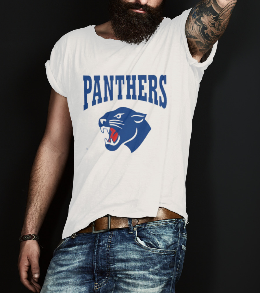 PANTHERS Carolina Football Iconic Blue Roaring T-Shirt