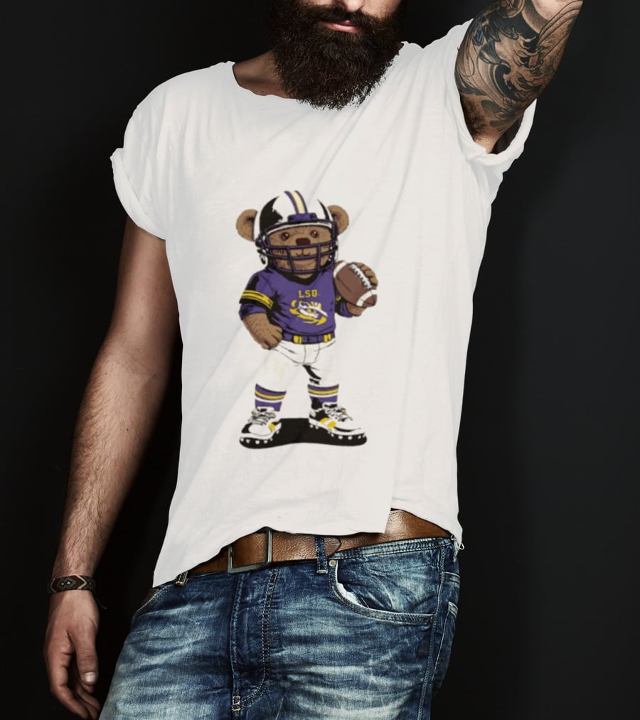 LSU Tigers 2026 NCAA Teddy Bear Football Player In Purple Uniform T-Shirt