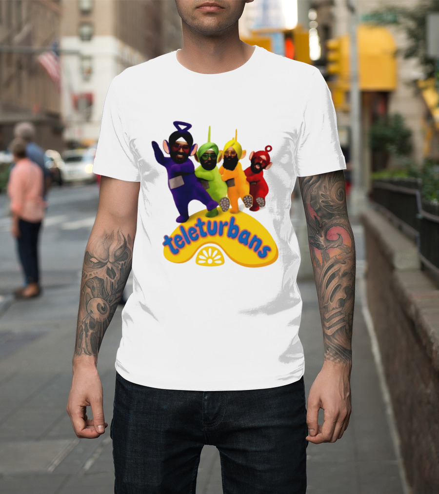 Teleturbans Teletubbies Sikh Turban Characters T-Shirt