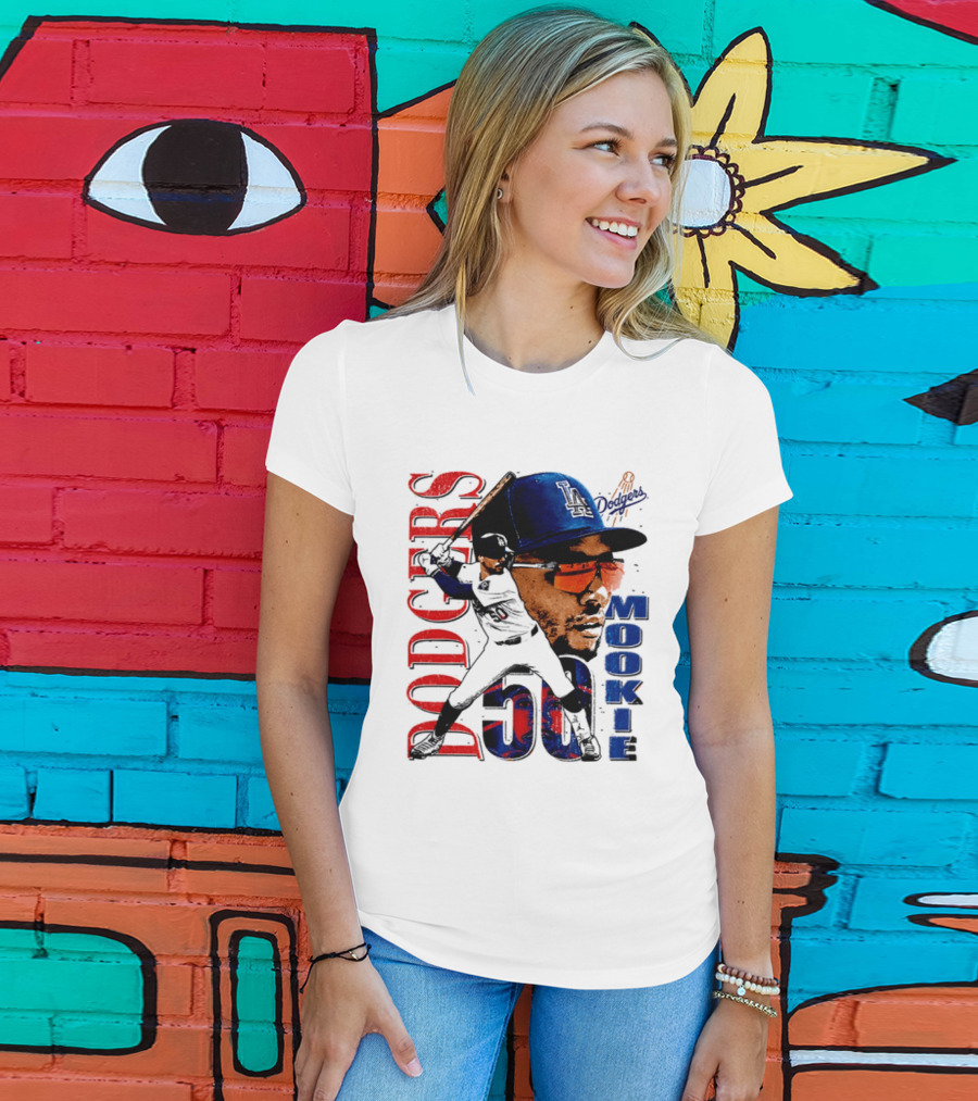 Los Angeles Dodgers Mookie Betts 50 Baseball Player Two Sided T-Shirt