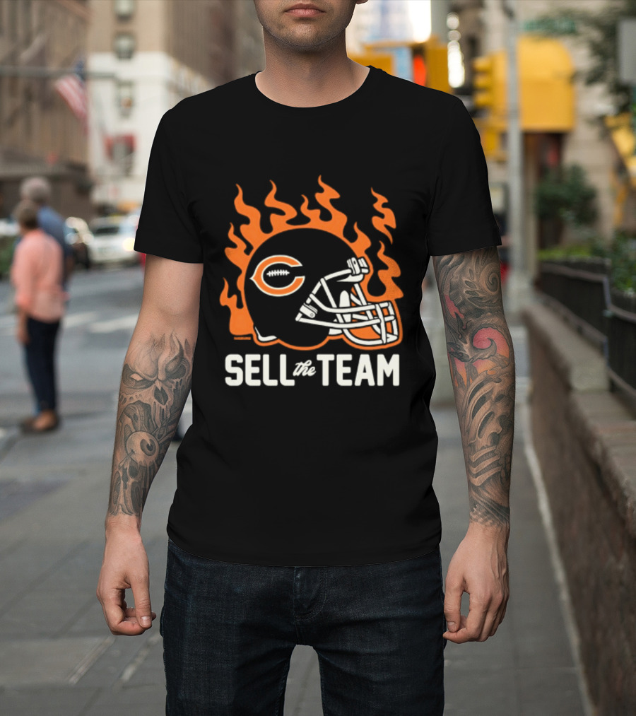 Chicago Bears Sell The Team Flaming Helmet T-Shirt