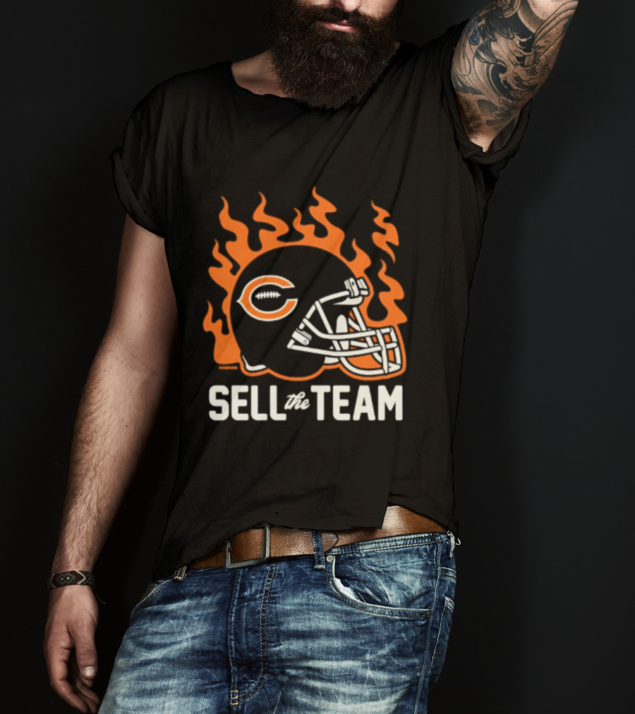 Chicago Bears Sell The Team Flaming Helmet T-Shirt