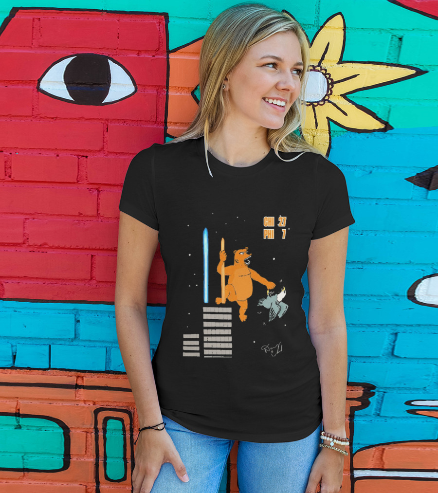CHI 27 PHI 7 Cartoon Bears Vs Eagles Star Wars T-Shirt