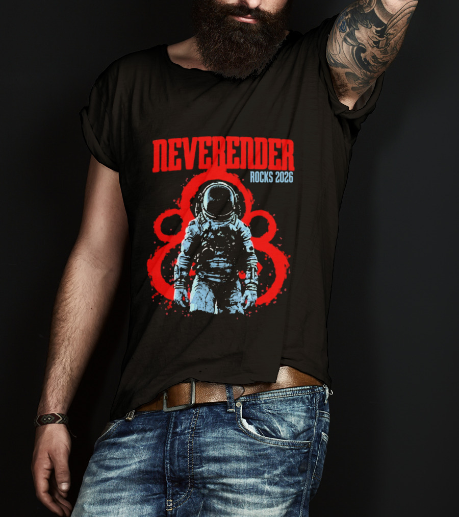 Neverender Rocks 2026 Astronaut Coheed Cambria Red Circles T-Shirt