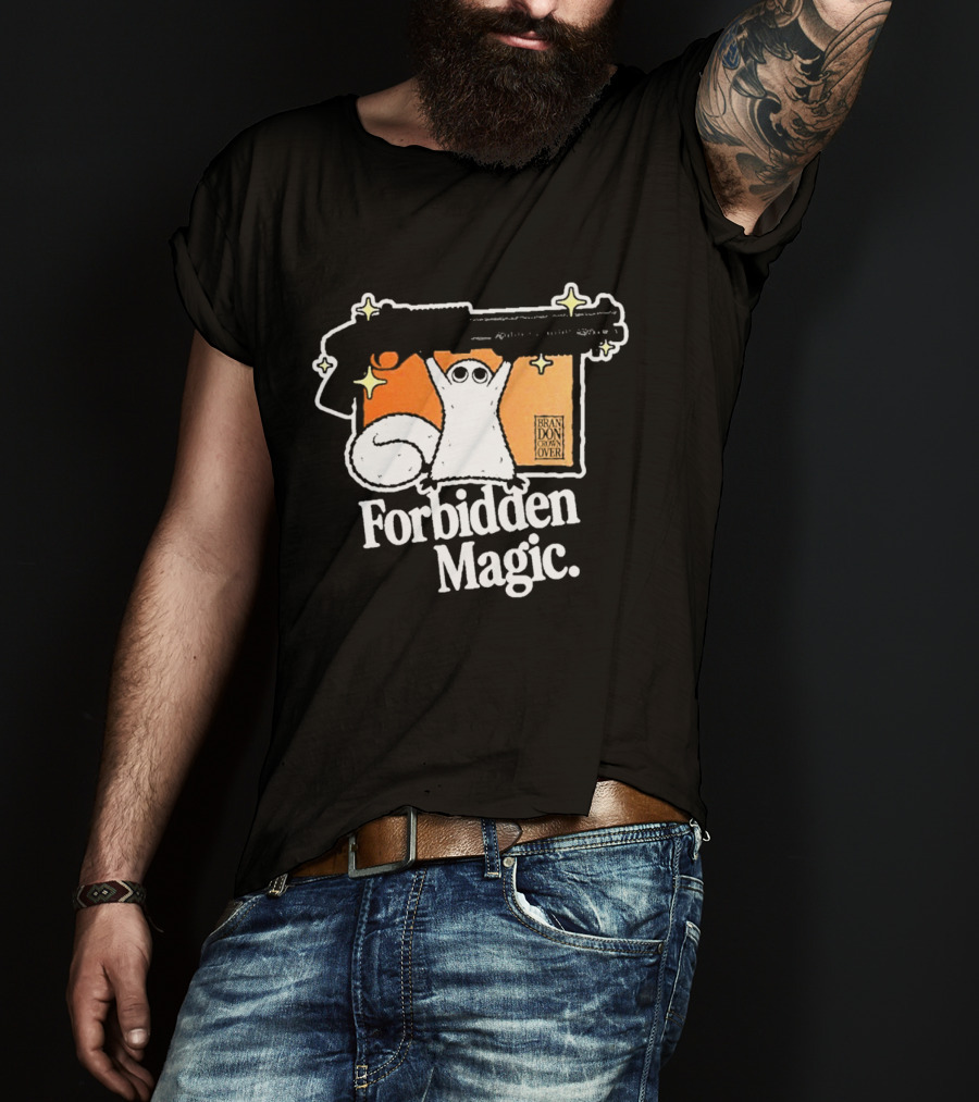 Forbidden Magic Ghost With Shotgun And Sparkles T-Shirt
