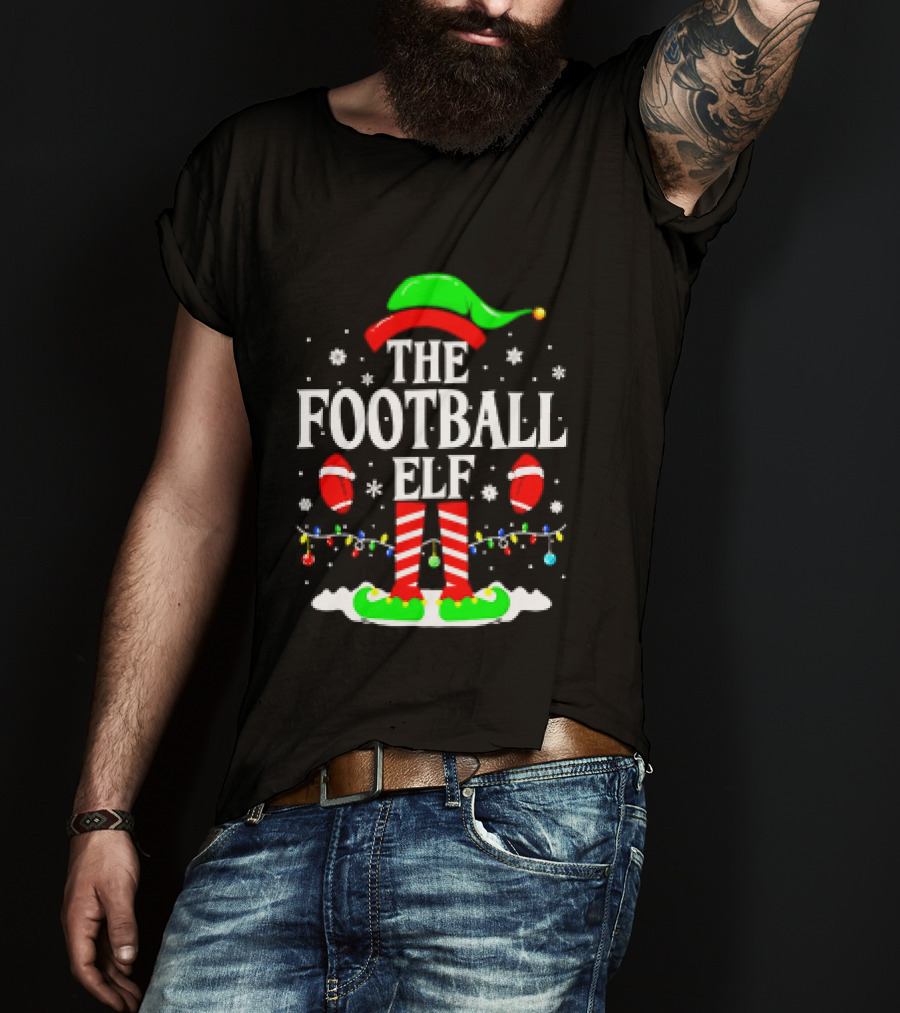 The Football Elf Christmas Holiday Festive Sports Magic T-Shirt