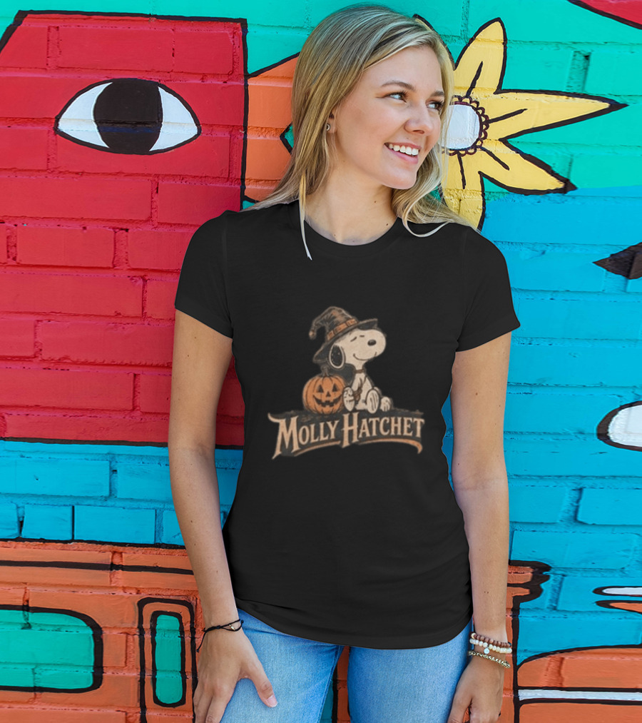 Molly Hatchet Snoopy Witchin Through The Pines Halloween Pumpkin T-Shirt