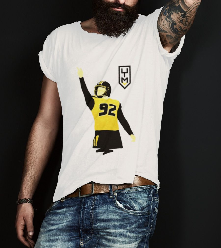 Harrison Mevis 92 Los Angeles Rams The Thiccer Kicker Football Player Quarterback Iconic Celebratory Pose T-Shirt