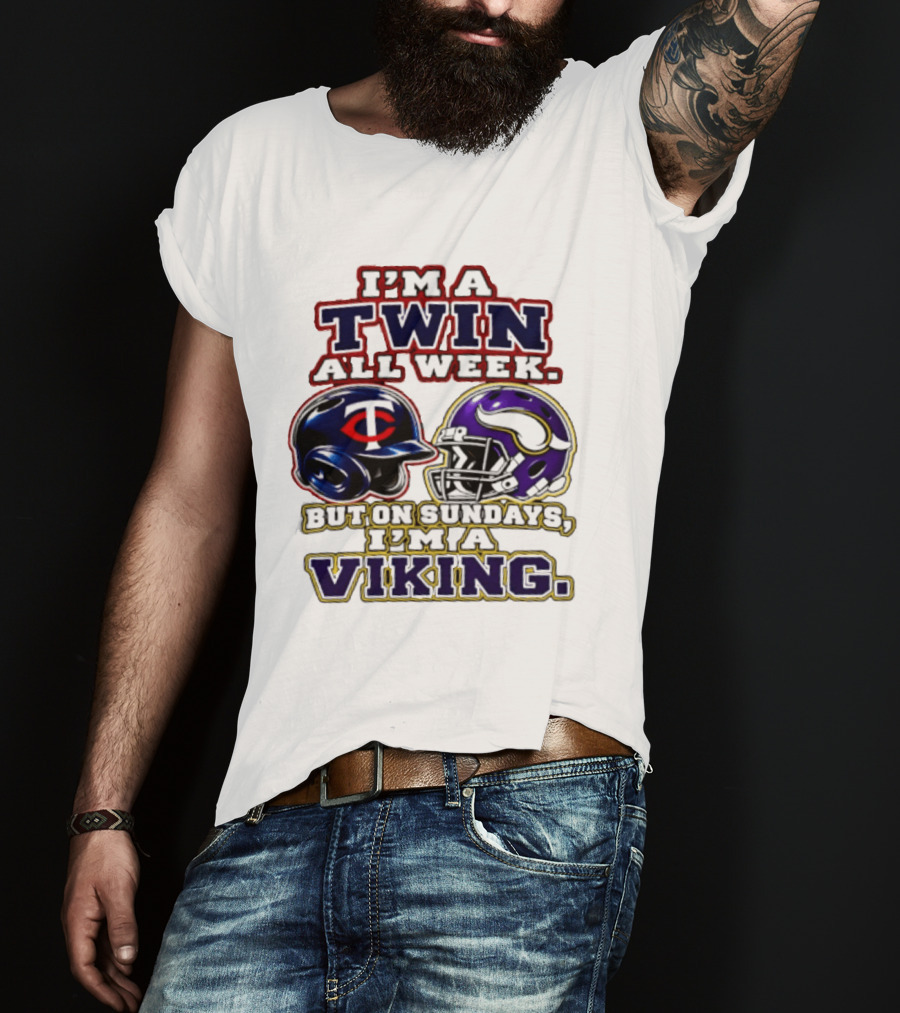 I'm A Twin All Week But On Sundays I'm A Viking T-Shirt