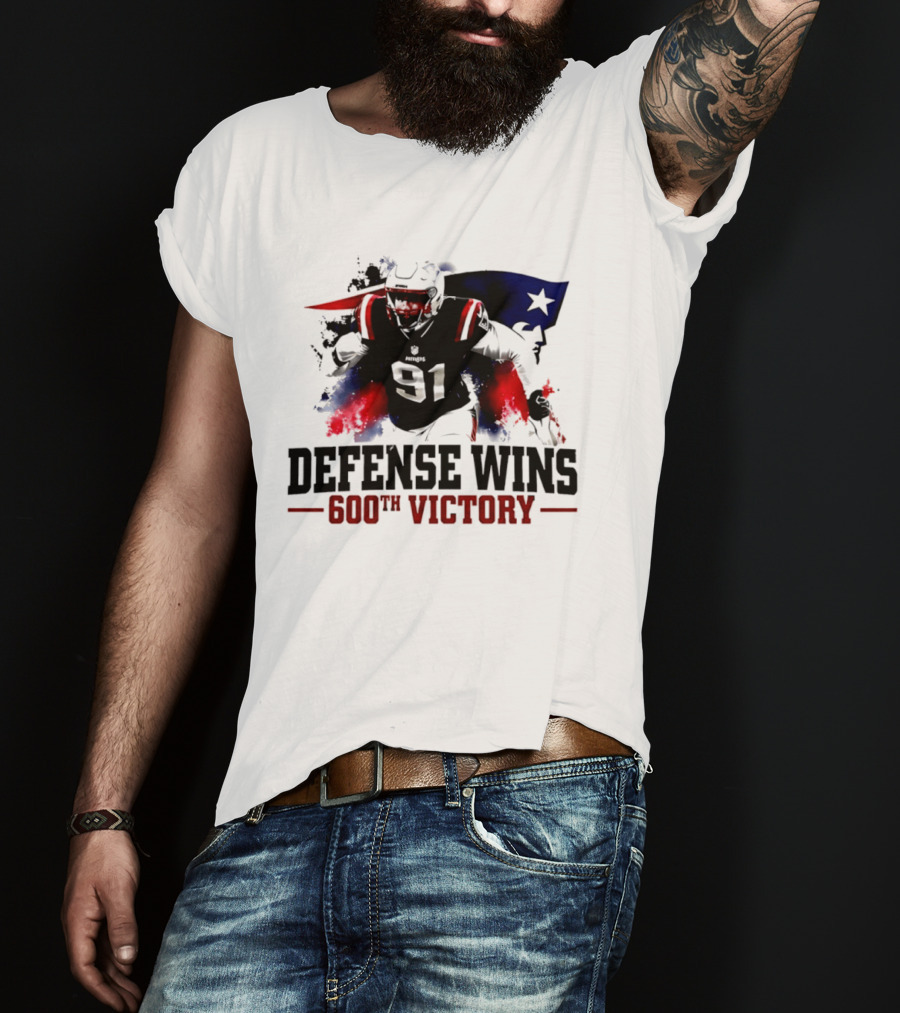 New England Patriots Defense Wins 600th Victory Star Spangled Football Triumph T-Shirt