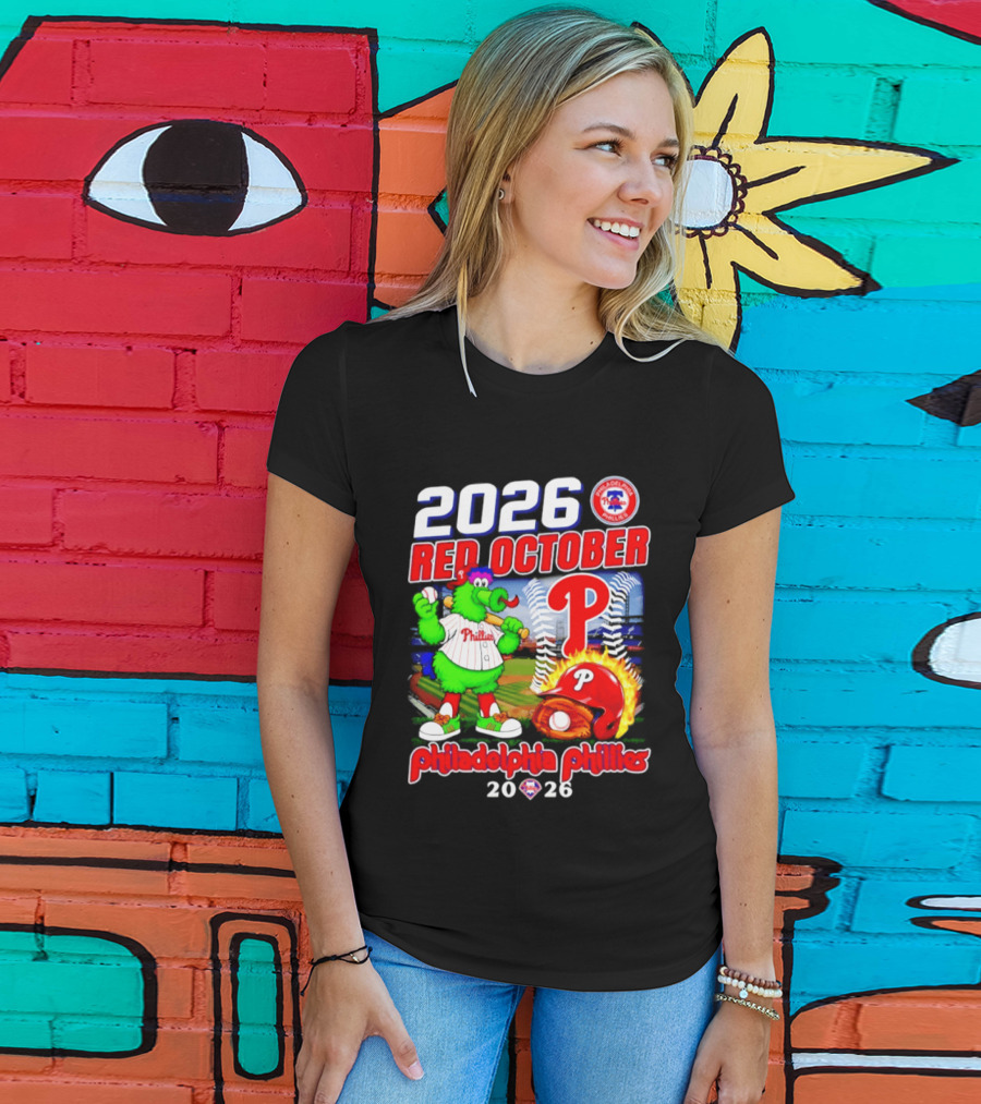 2026 Red October Philadelphia Phillies Phanatic P Phillies Baseball T-Shirt