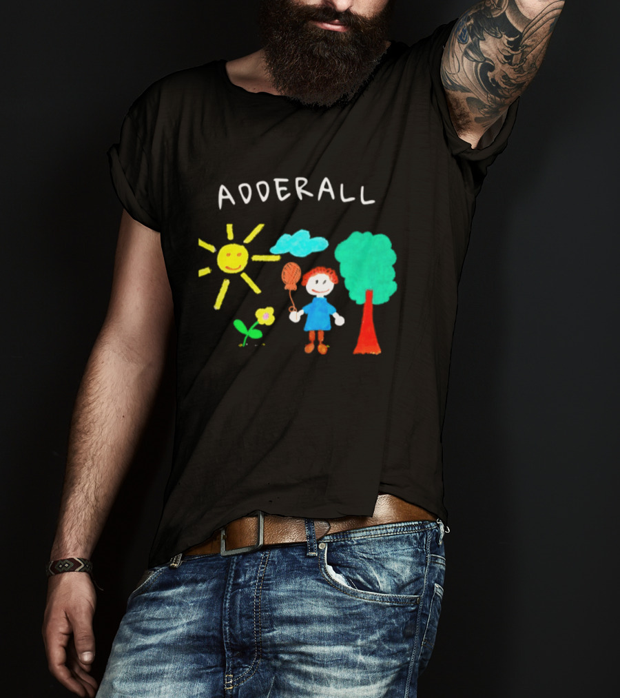 Childhood ADHD Awareness Adderall Child Drawing With Sun And Tree T-Shirt