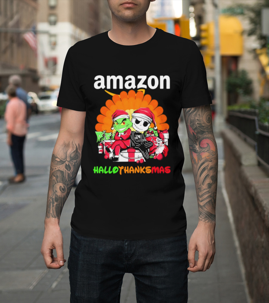 Amazon Grinch Jack Skellington Hallothanksmas 2026 T-Shirt