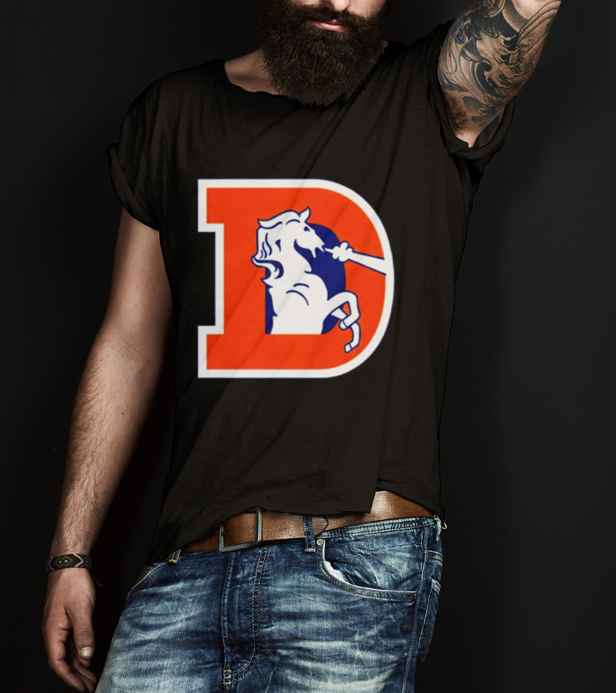 Bo Nix Broncos Old School Denver Horse Icon D T-Shirt