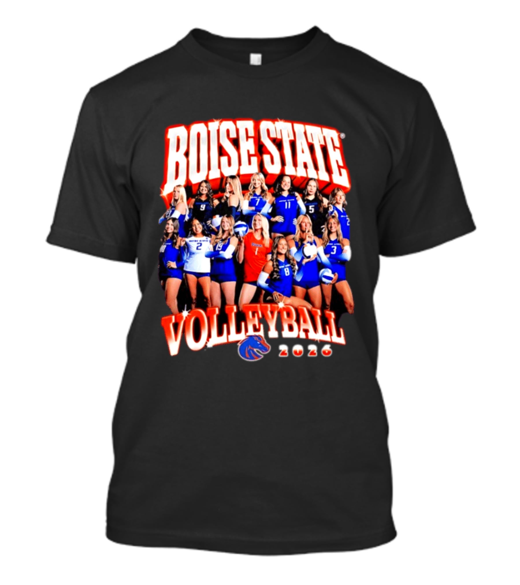 Boise State Volleyball 2026 NCAA Women's Team Collage T-Shirt