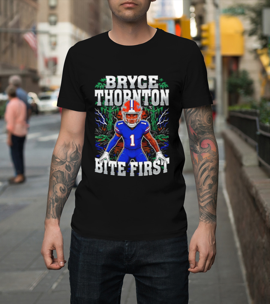 Bryce Thornton Florida Gators Football Number One Bite First T-Shirt
