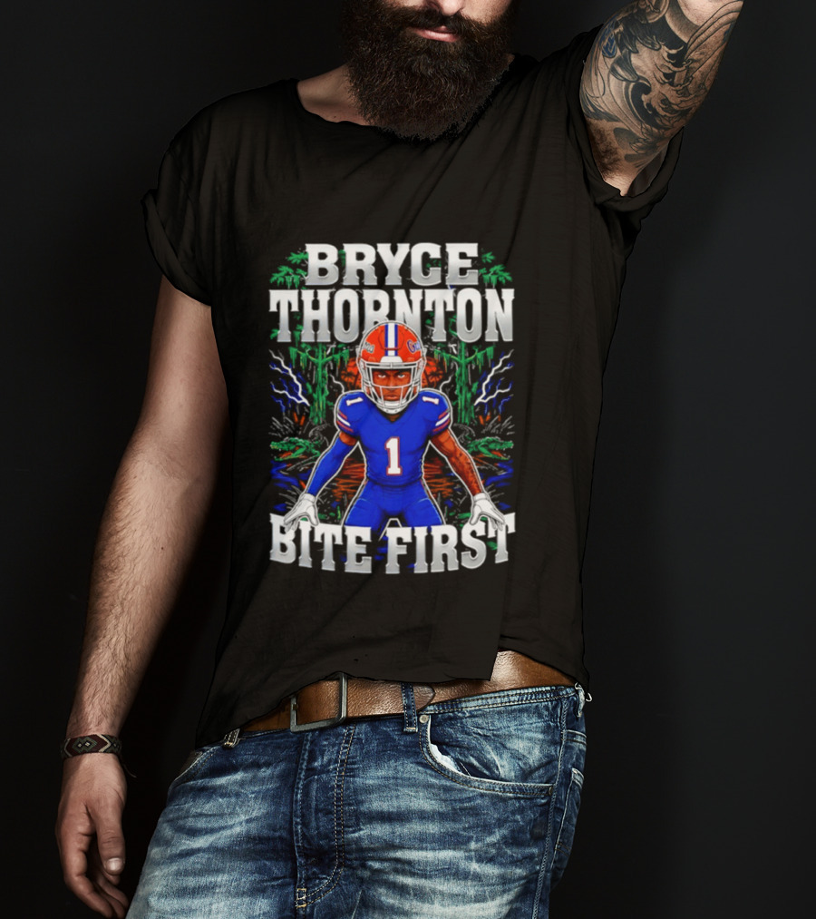 Bryce Thornton Florida Gators Football Number One Bite First T-Shirt