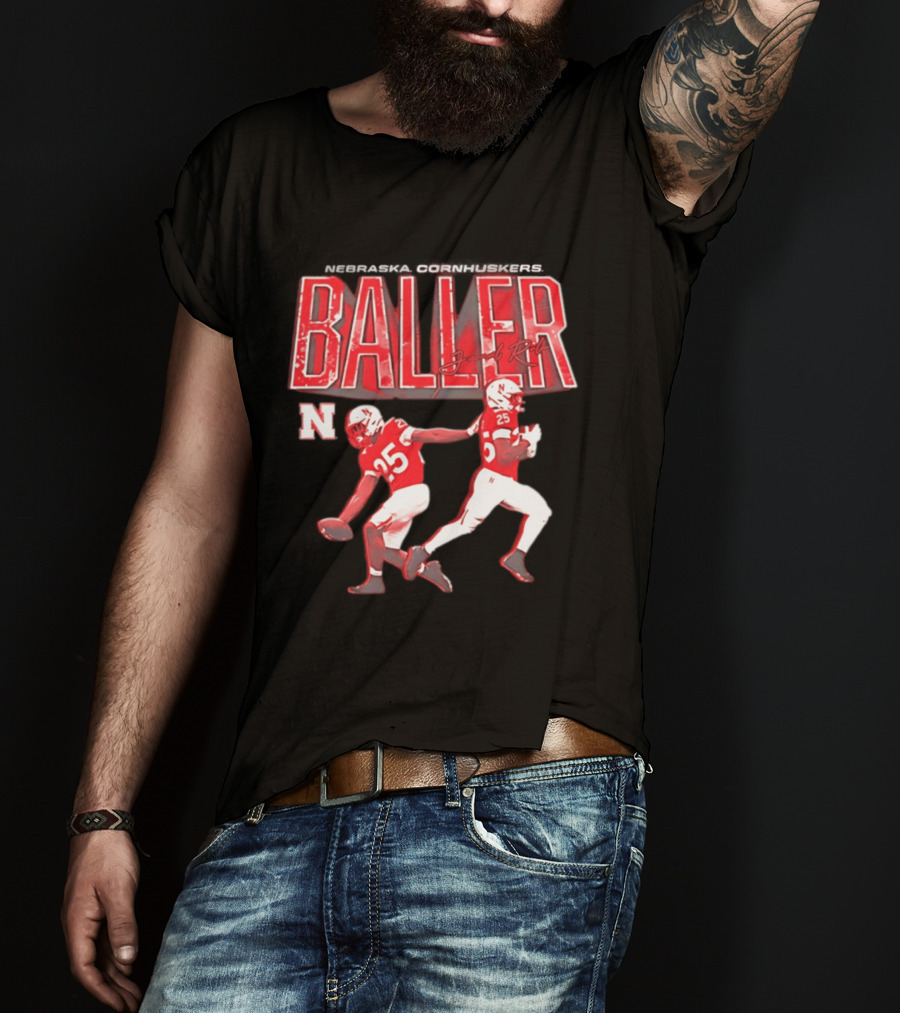 Baller Jamal Rule Nebraska Cornhuskers 25 Graffiti T-Shirt