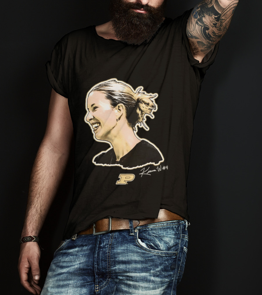 Kenna Wollard Purdue Boilermakers P Logo Big Head T-Shirt