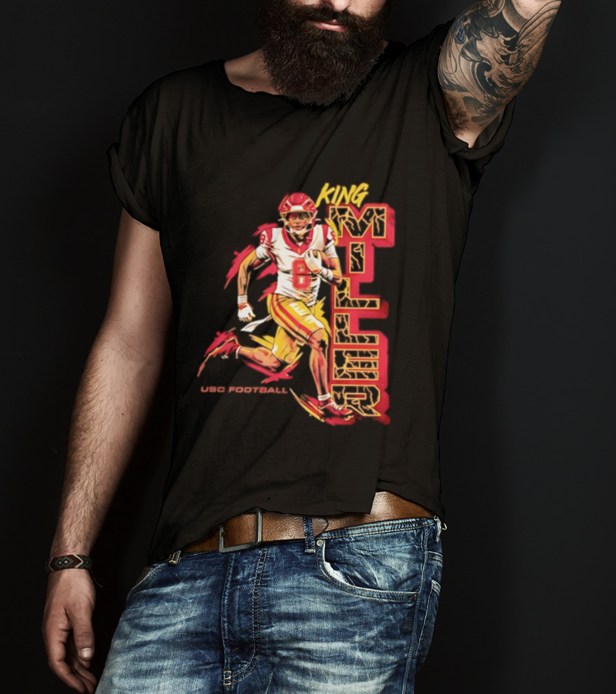 King Miller USC Trojans NCAA Football Player 8 Back Pedaling T-Shirt