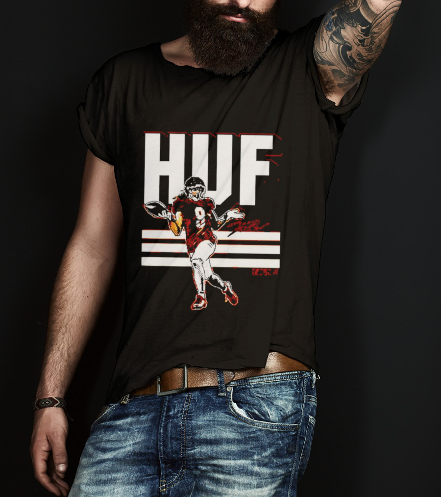 HUF Football Player Number 8 Bold Shrugging T-Shirt