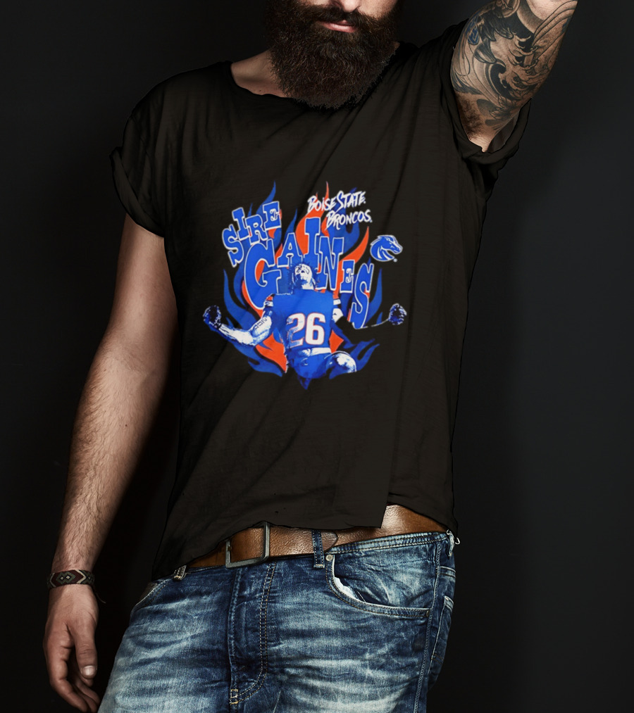 Boise State Broncos Sire Gaines NCAA Football 26 Flame T-Shirt