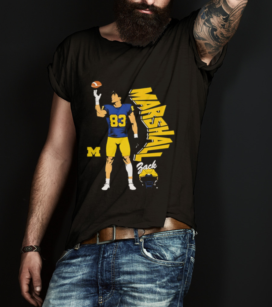 Zack Marshall Michigan Wolverines NCAA Football Number 83 Moment T-Shirt