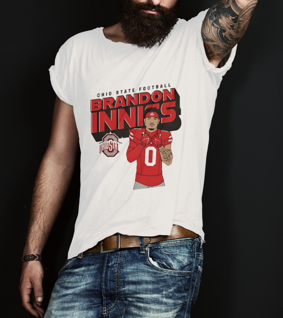 Ohio State Football Brandon Inniss Number 0 Ohio State T-Shirt