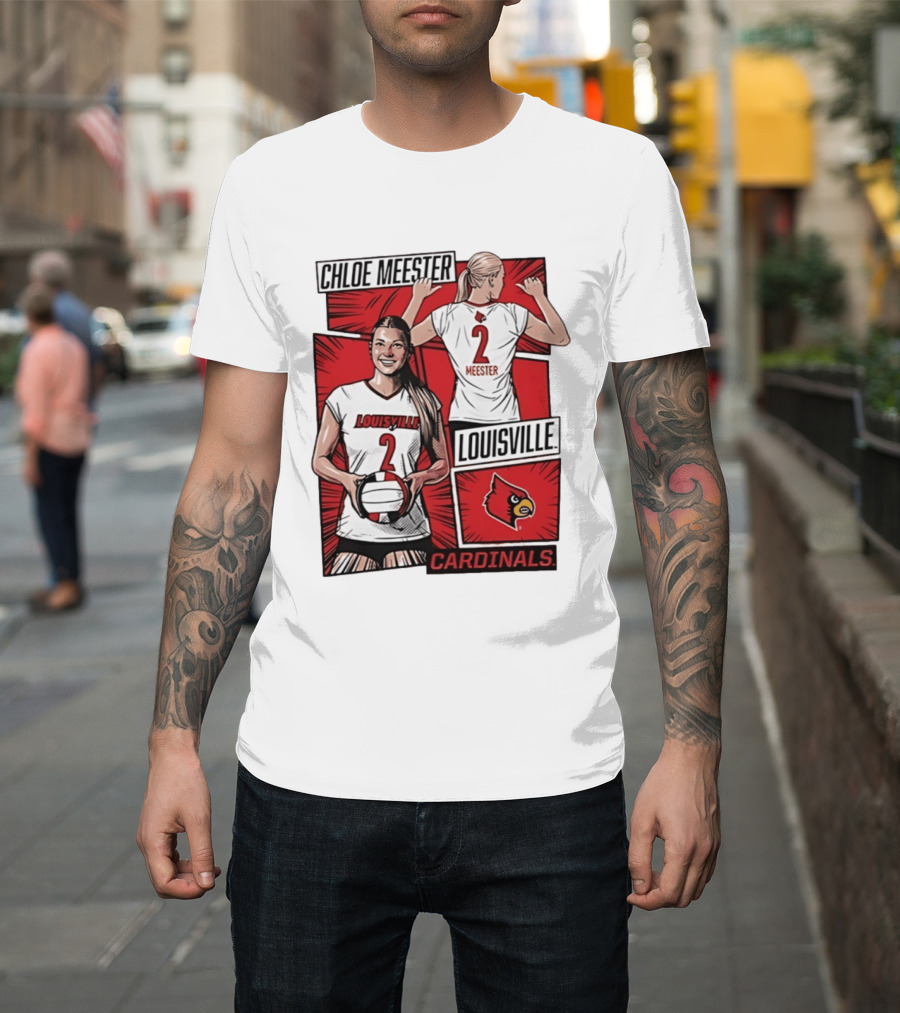 Chloe Meester Louisville Cardinals Volleyball Comic Book T-Shirt