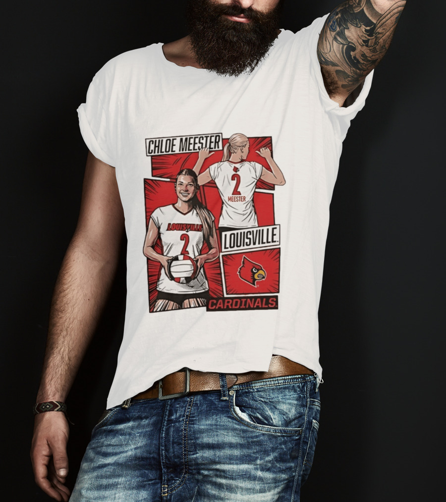Chloe Meester Louisville Cardinals Volleyball Comic Book T-Shirt