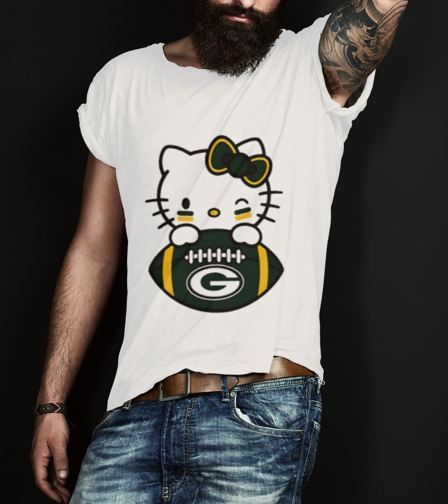 Green Bay Packers Hello Kitty Collaboration 2026 Football Season T-Shirt