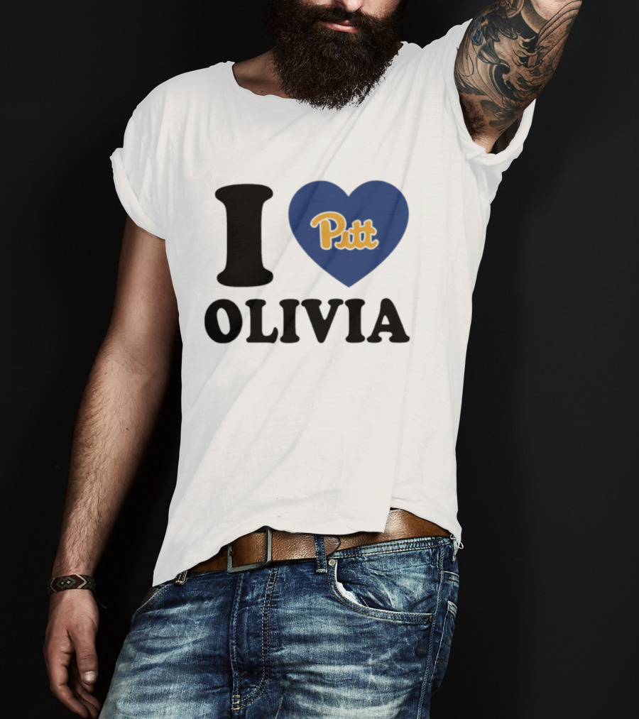I Love Olivia Pitt Panthers Heart Logo Pittsburgh T-Shirt