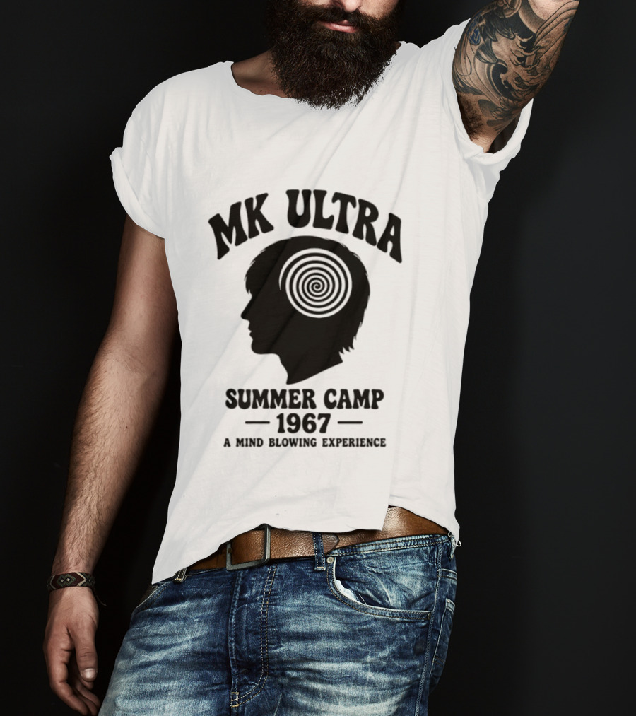 MK Ultra Summer Camp 1967 A Mind Blowing Experience Silhouette Spiral T-Shirt