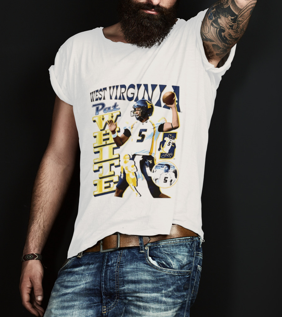 West Virginia Pat White NCAA Football Player Number 5 T-Shirt