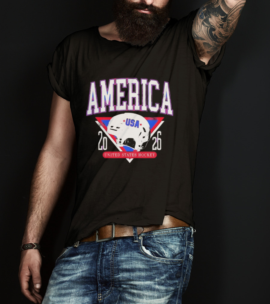 America USA Hockey 2026 United States Helmet T-Shirt
