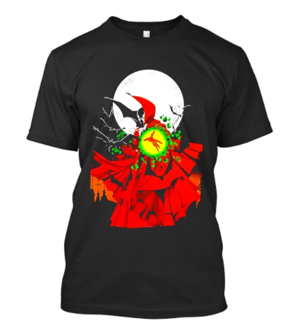 Graveyard Shift Whitegold Industries Spawn Halloween 2026 Full Red Moon T-Shirt