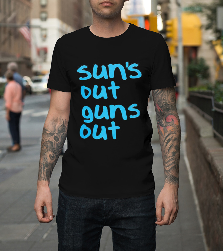 Sun's Out Guns Out Channing Tatum Blue T-Shirt