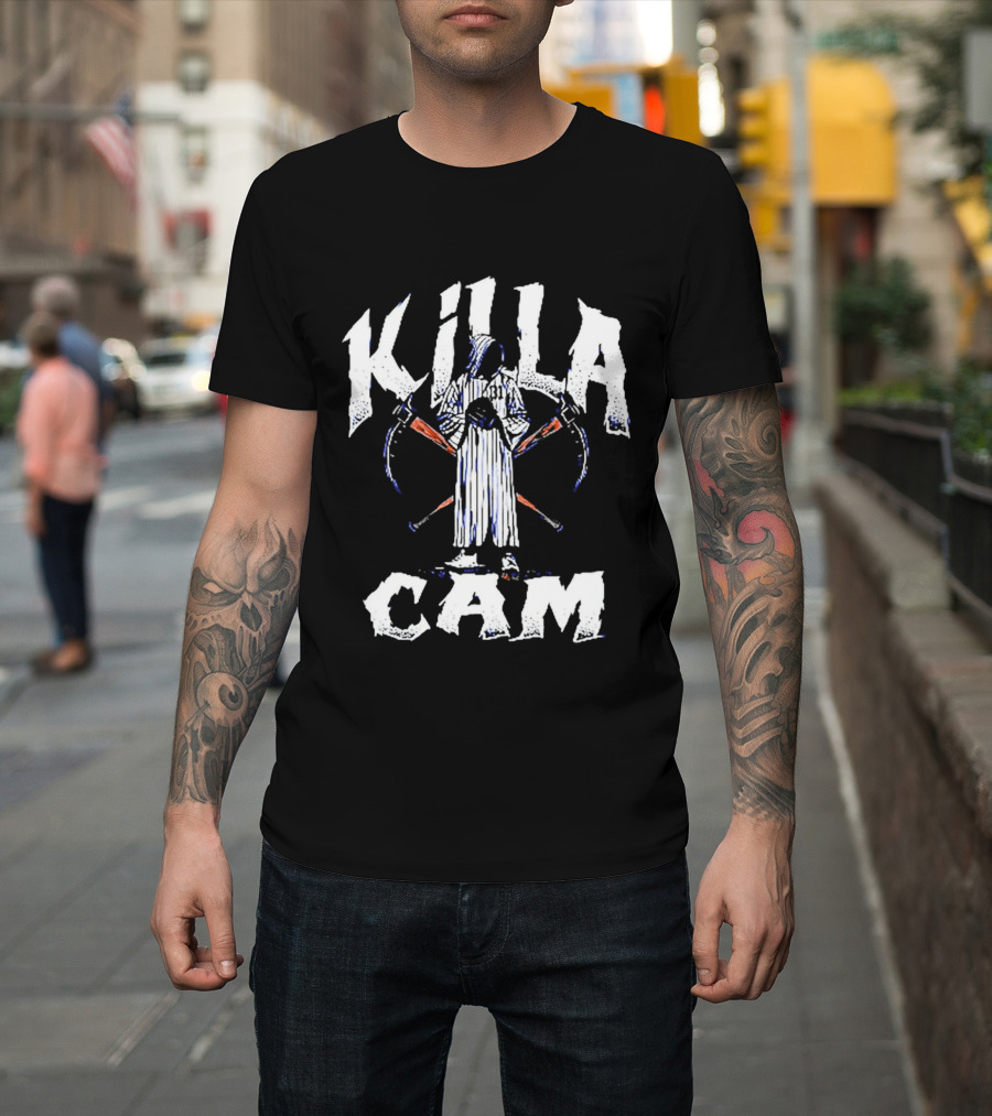 Killa Cam Grim Reaper Baseball Bat Crossed Scythes 2 T-Shirt