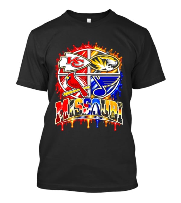 Missouri Kansas City Chiefs Mizzou Tigers St Louis Cardinals Blues Skyline T-Shirt