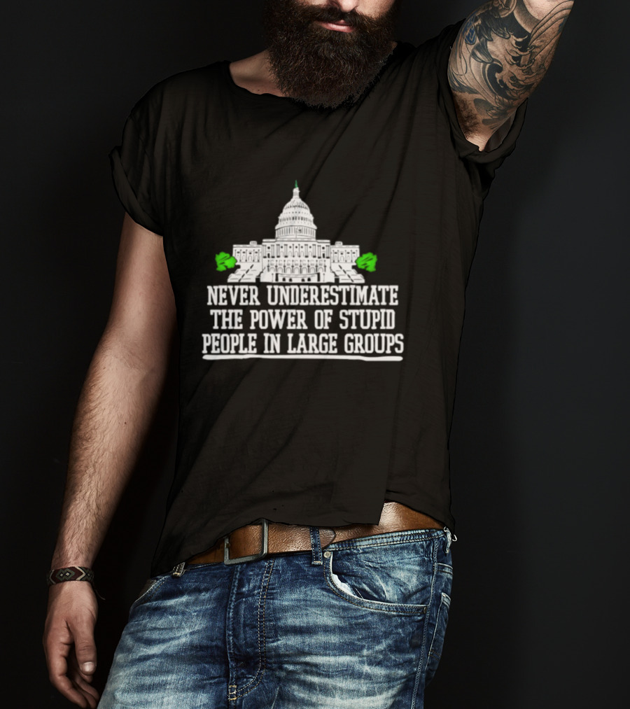 Never Underestimate The Power Of Stupid People In Large Groups Capitol Building T-Shirt
